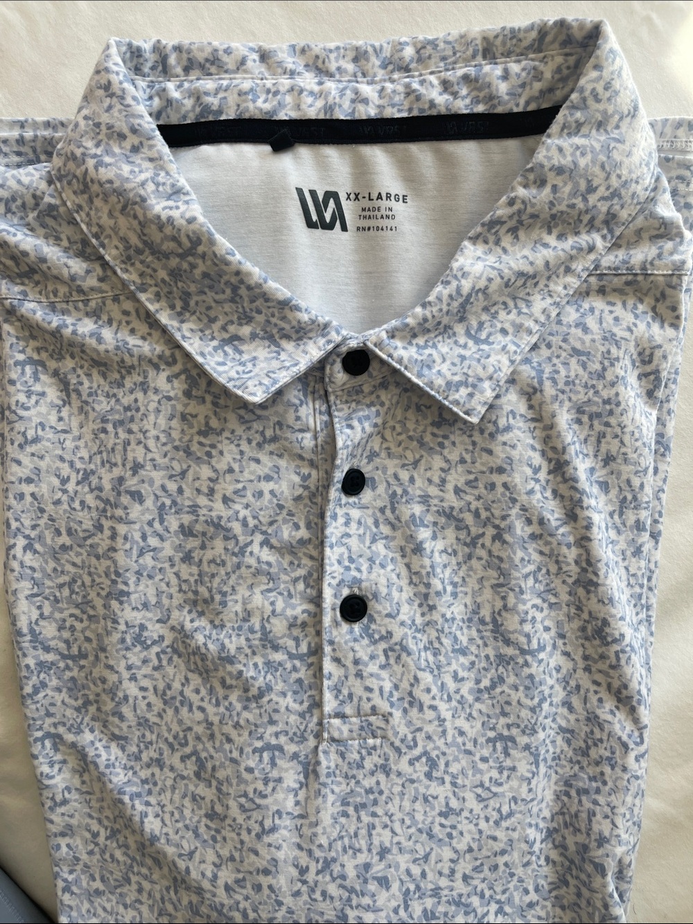 Lux Men’s Light Blue Patterned Polo Shirt
